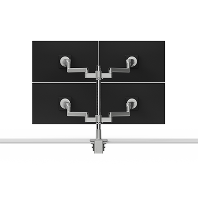 Brazo porta monitor para cuatro monitores M/Flex M2.1, configuración vertical (dos sobre dos), con rango de ajuste de 203 mm (8